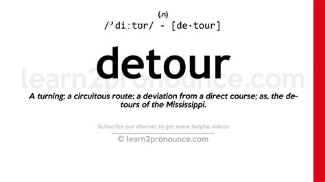 Pronunciation Of Detour Definition Of Detour Youtube
