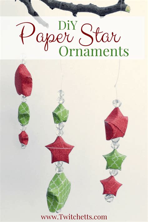 diy paper star ornaments twitchetts