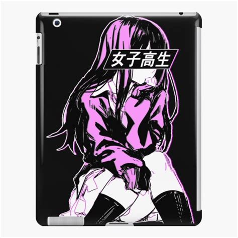 Schoolgirl Pink Sad Anime Japanese Aesthetic Ipad Case And Skin By