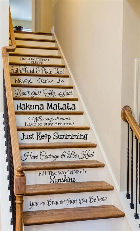 September 8, 2020july 14, 2020 by funkthishouse. Disney Quote Stair Decals Stair Decals Living Room Decor #stairs #stairs #wallpaper | Stairway ...