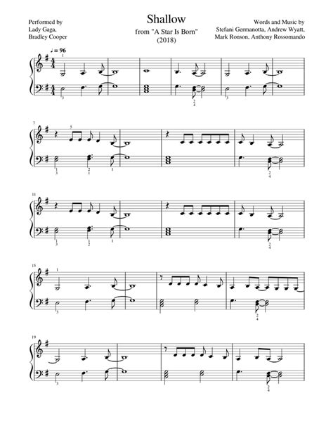 Thanks for visiting, come back soon! Shallow (easy solo piano) Sheet music for Piano | Download free in PDF or MIDI | Musescore.com