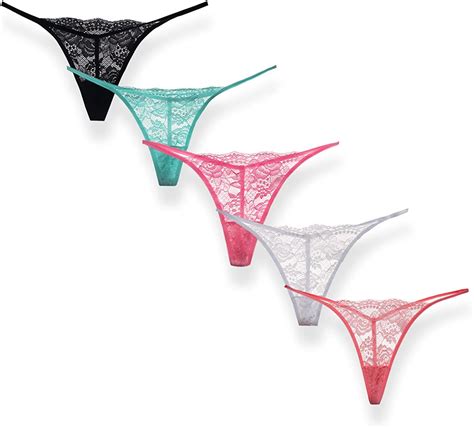 Ayaya Women S Lace G String Thongs Lingerie T Back Thongs Pack Of 5 S Muti Color Amazon Ca