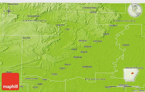 Physical 3d Map Of White County
