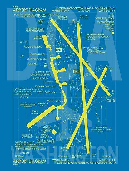 Dca Washington • Airport Diagram • Aviation Art T For Airport Buff