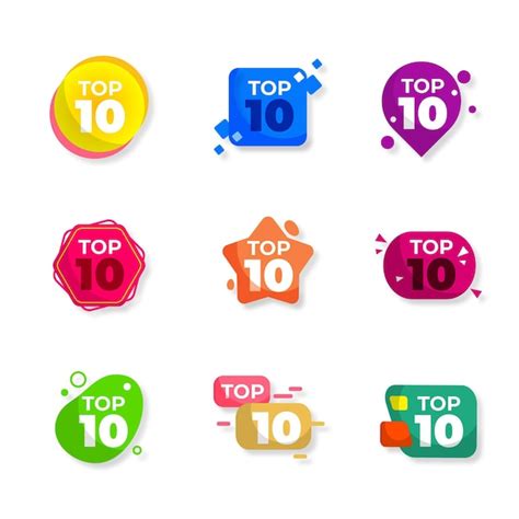 Free Vector Top 10 Badges Collection