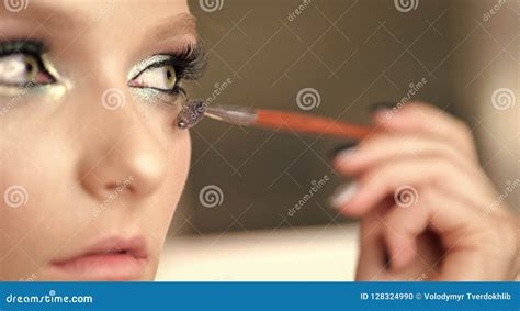 Mascara Applying Concept With Applicator Brush Mascara Makeup For