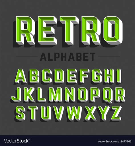 Retro Style Alphabet Royalty Free Vector Image