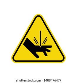 Cut Sever Hazard Sign Isolated On Stock Vector Royalty Free