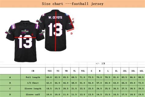 What Sizes Are Football Jersey