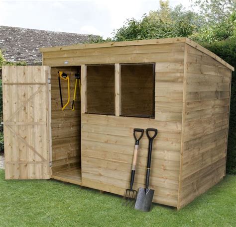 8x6 Pent Overlap Wooden Shed With Assembly Service Departments Diy