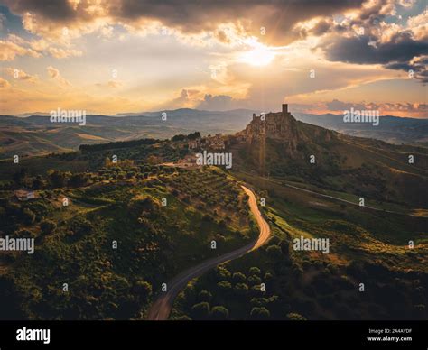 The Abandoned Village Of Craco Basilicata Region Italy Aerial View