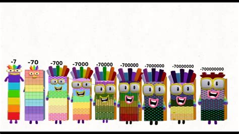 Numberblocks 7 To 700000000 Negative Number With A Voice Youtube