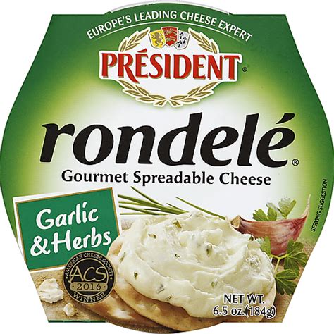 president rondele cheese spread garlic and herbs tony s