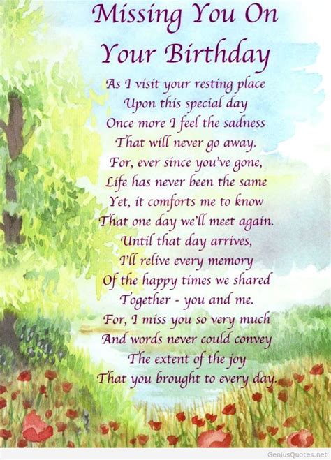 Missing You On Your Birthday Quotes Pinterest Birthdays Grief