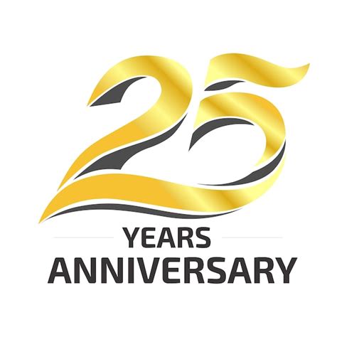 Premium Vector 25 Years Gold Anniversary Vector Logo Template