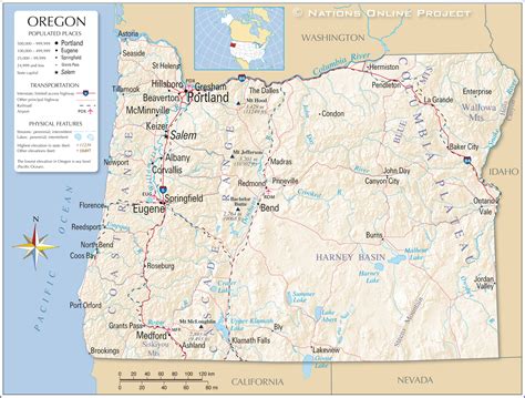 Oregon Usa Map