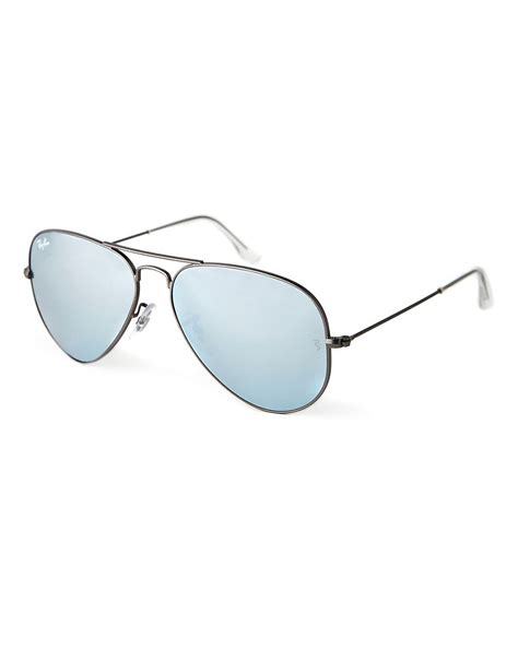 Ray Ban Ray Ban Matte Silver Aviator Sunglasses At Asos