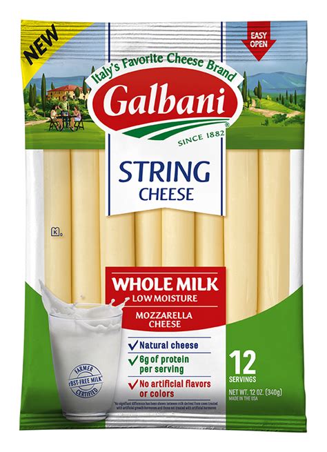 Whole Milk Mozzarella String Cheese Galbani Cheese Authentic
