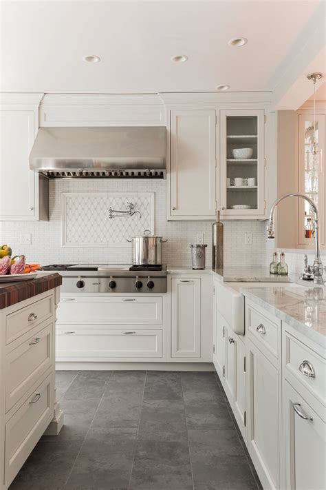White Kitchen With Gray Floors Flooring Guide By Cinvex