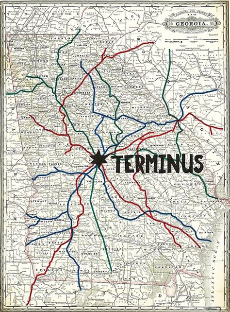 The Walking Dead Terminus Map By Habubita Redbubble