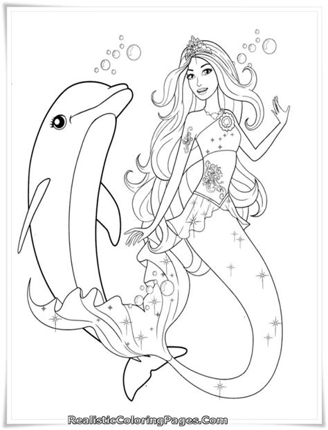 Mermaid Dolphin Coloring Pages Foto Bugil