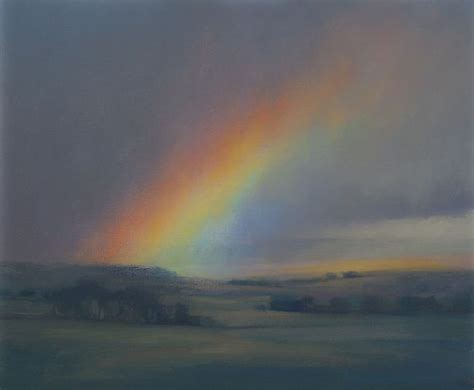 Oil Painting Of Rainbow At Sheriffmuir Rainbow Painting Sky Painting