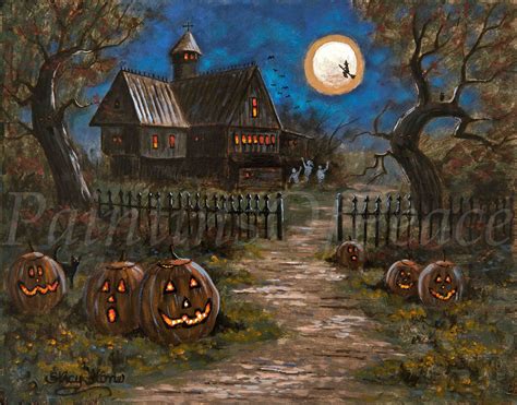 Halloween Painting Pumpkin Witch Halloween By Paintingsofpeace