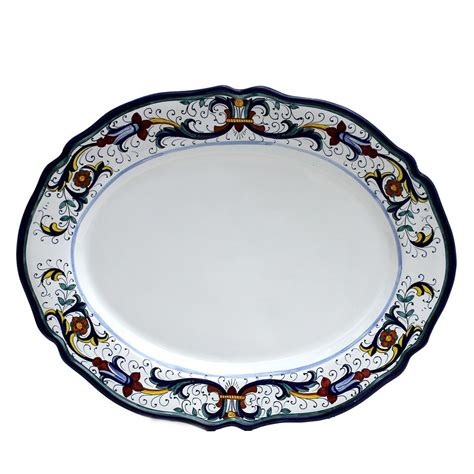 Italian Ceramic Vecchia Deruta Large Oval Platter