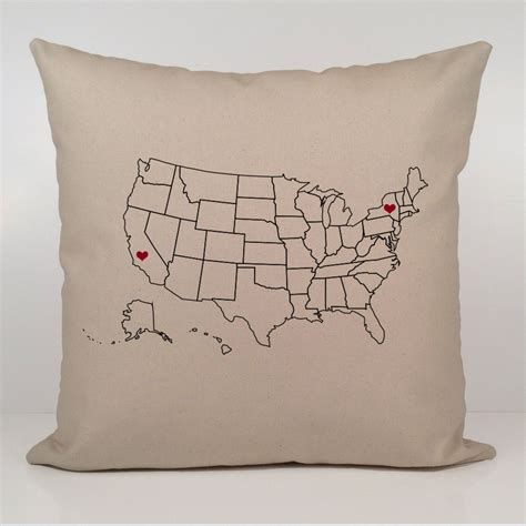 Boldloft from my heart to yours couples pillowcases. Long Distance Relationship Pillow Custom US Map Pillow Cover | Etsy | Etsy pillow covers, Map ...