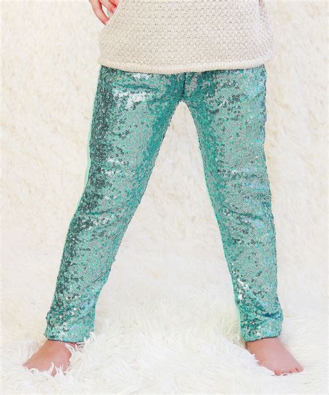 Whitney Elizabeth Mint Metallic Sequin Pants Infant Toddler And Girls