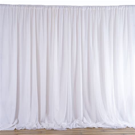 20 Ft X 10 Ft White Fabric Backdrop Wedding Party Photobooth Curtain