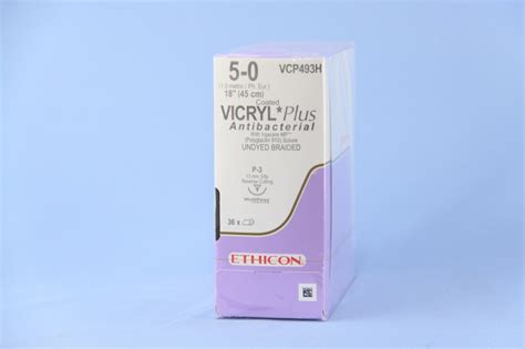 Ethicon Suture Vcp493h 5 0 Vicryl Plus Antibacterial Undyed 18 P