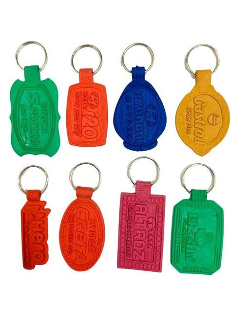 Silver Metal Promotional Silicone Rubber Keychain Packaging Type