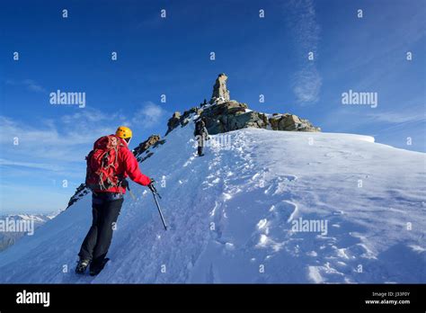 Several Persons Ascending On Glacier Towards Gran Paradiso Gran Paradiso Gran Paradiso