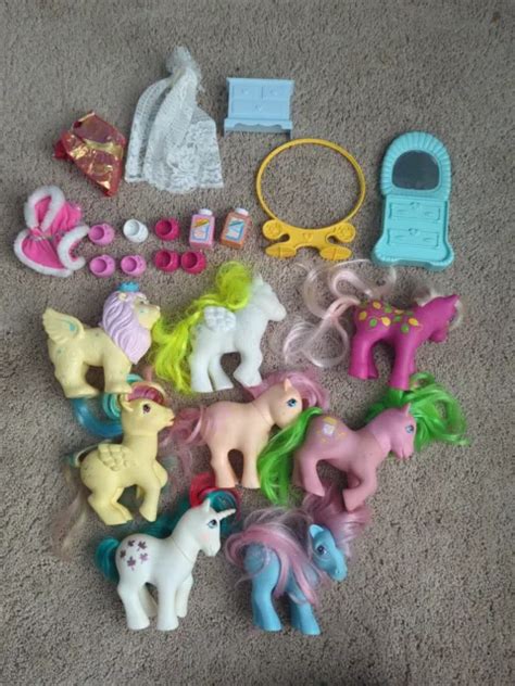 Vtg 1980s My Little Pony Petite Ponies Lot Of 10 Parts And Pieces