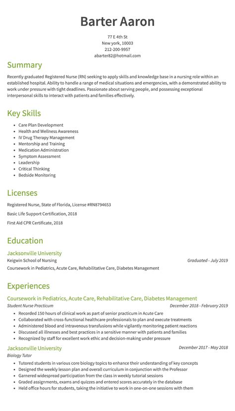 30 Nursing Resume Examples And Samples Written By Rn Managers Resume