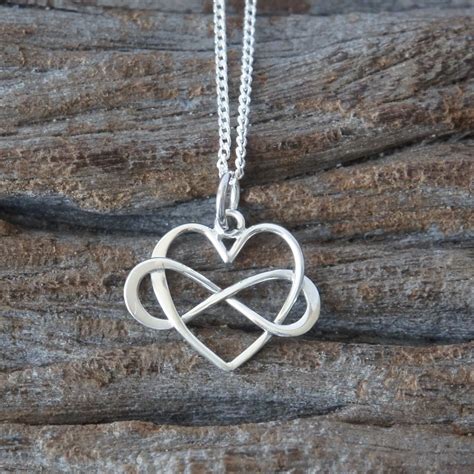 Sterling Silver Infinity Heart Necklace Mm Heart Necklace Etsy