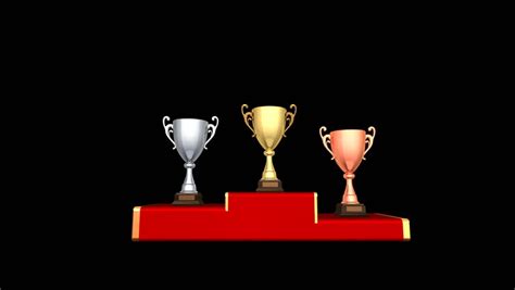 Podium Prize Trophy Cup Stock Footage Video 2154983 Shutterstock