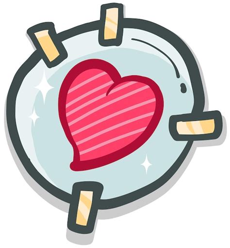 Icône De Vecteur Autocollant Forme Coeur Rose Dessin Animé | Vecteur