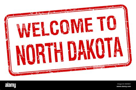 Welcome To North Dakota Red Grunge Square Stamp Stock Photo Alamy