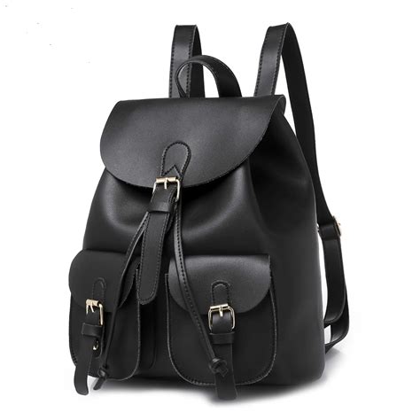 New Backpack Women S Bag PU Leather College Wind Backpack Sling Bag