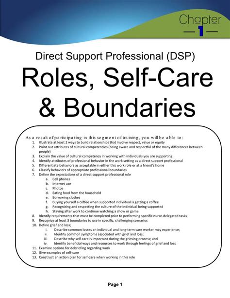 Direct Support Professional Dsp Roles Self Care And Boundaries Docslib