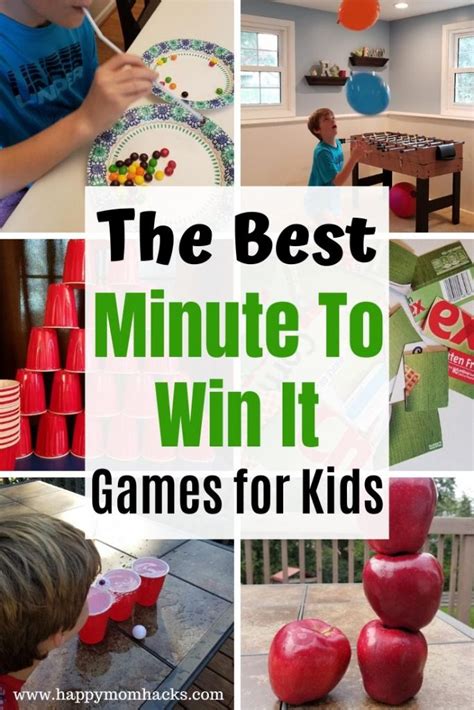 20 Easy Minute To Win It Games For Kids And Groups Happy Mom Hacks