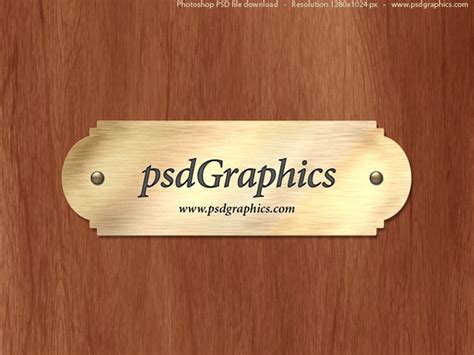 Download Free Gold Nameplate Design Mockup in PSD - DesignHooks