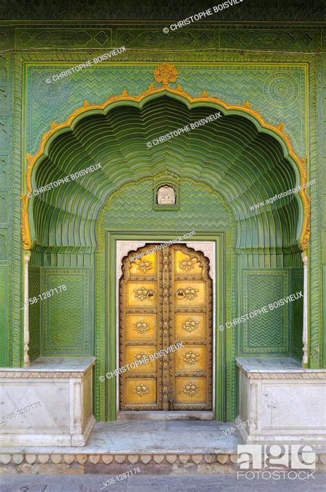 India Rajasthan Jaipur City Palace Pitam Niwas Chowk Courtyard