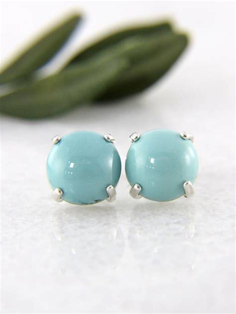 Genuine Kingman Turquoise 8mm Smooth Round Sterling Silver Etsy