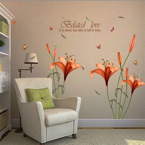 2018 Wall Sticker Flower Wall Stickers Removable Decal Home Decor Diy
