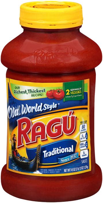 Ragu Old World Style Traditional Pasta Sauce 45 Oz —