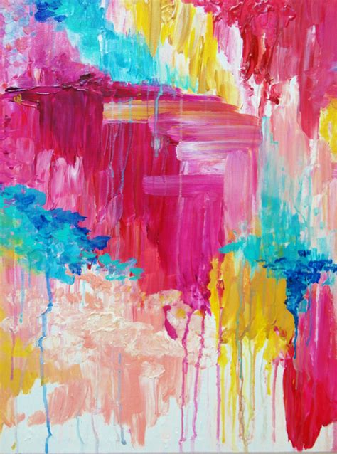 Elated Beautiful Bright Colorful Modern Abstract Painting Wild