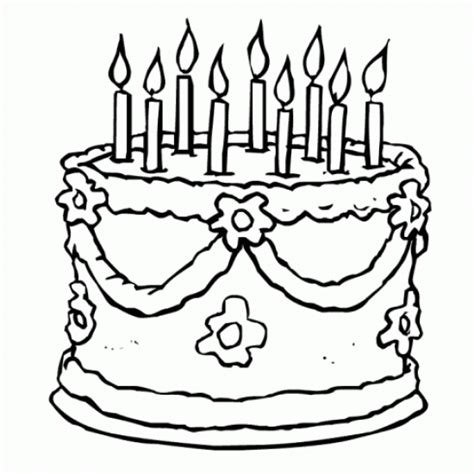 Birthday Cake Outline Drawing Clip Art Library